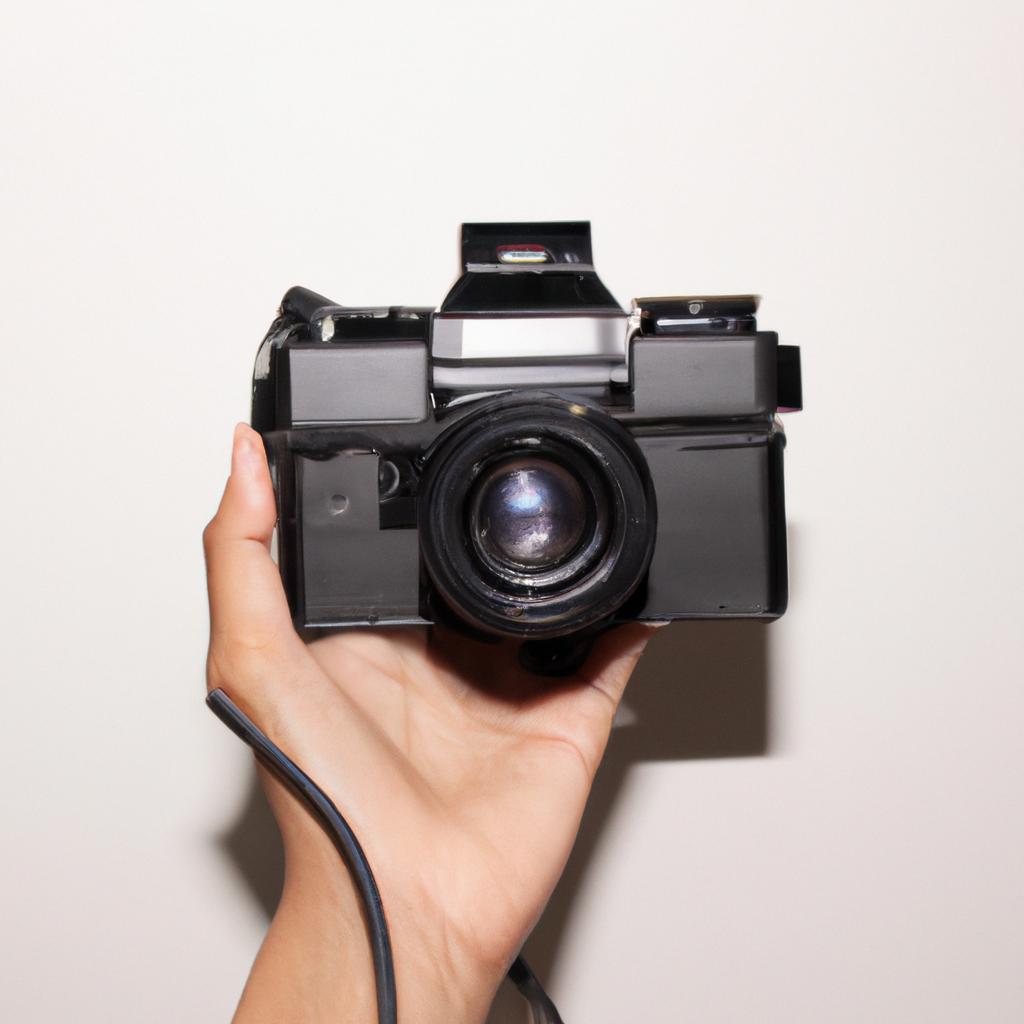 Person holding a film camera